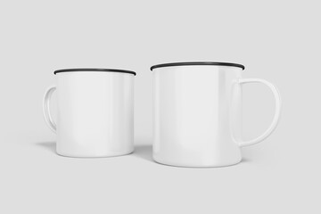 Enamel Mug Blank 3D Render Mockup