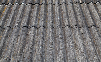 An old building roof made of ordinary slate