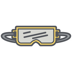 safety glasses construction tools icon set collection