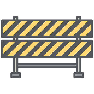 construction warning blockade board construction tools icon set collection