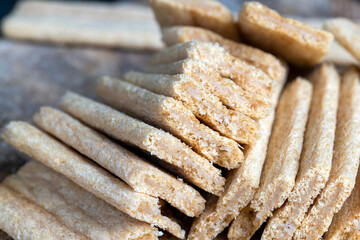 crispy rye flour waffles stuffed with grated apples and other fruits