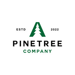 silhouette Pine Tree Logo vector design graphic for badge emblem for forest
