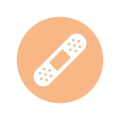 Bandage, medical plaster icon vector isolated on circle background