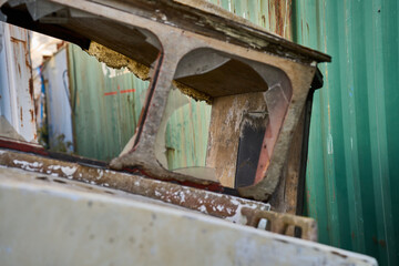 a small unfinished broken ship