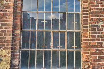 old dirty glazed window