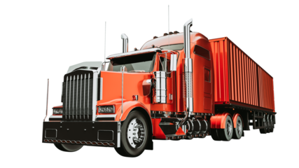 red truck on a white background.