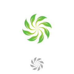Vector logo design leaf circel