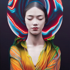 Obraz premium dreaming woman, fantasy portrait