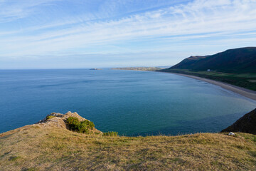 Fototapeta na wymiar Rhossili Bay on the Gower Peninsula.