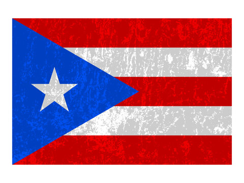 Puerto Rico flag, official colors and proportion. Vector illustration.