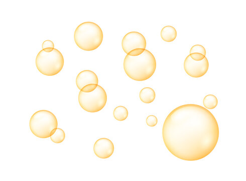 Yellow Bubble Gum Vector Soap Fizz. Yellow Bubble Isolated 3d Chewing Gum Foam Balloon.