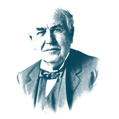 Thomas A. Edison, engraving illustration