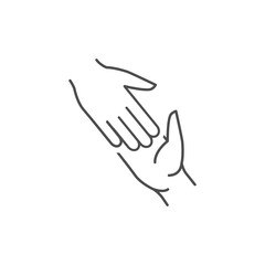 Hand social help symbol human single business community concept friendship support icon.