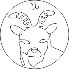 capricorn zodiac horoscope astrology fortune minimal outline art