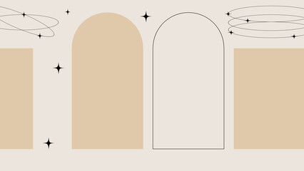 Social media template mockup geometric shapes Trendy background