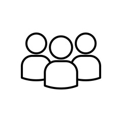 Group of people half body outline vector isolated on white background. Group icon.