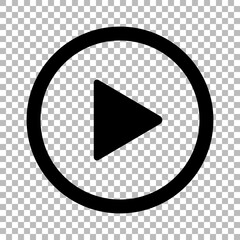 Video Play Button flat icon sign isolated on transparent background. vector illustration design 