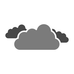 Clouds Greyscale Glyph Icon