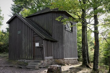 Das Goethehäuschen auf dem 861 m hohen Kickelhahn bei Ilmenau in Thüringen - Hier weilte Johann...