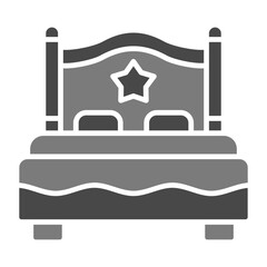 Double Bed Greyscale Glyph Icon