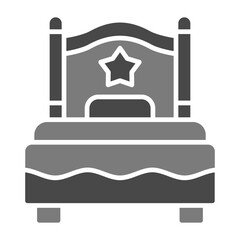 Single Bed Greyscale Glyph Icon