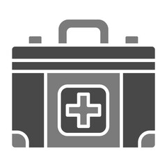 Fototapeta premium First Aid Kit Greyscale Glyph Icon