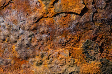 Metallic orange rust texture grunge abstract background
