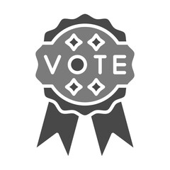 Ribbon Greyscale Glyph Icon