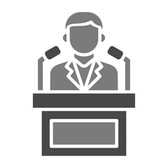 Politician Greyscale Glyph Icon