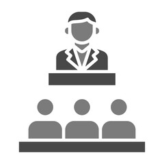 Senate Greyscale Glyph Icon