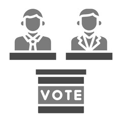 Elections Greyscale Glyph Icon