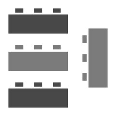 Blocks Greyscale Glyph Icon
