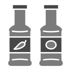 Sauce Bottle Greyscale Glyph Icon