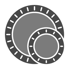 Plastic Plate Greyscale Glyph Icon
