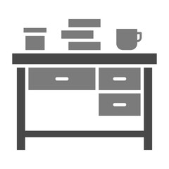 Table Greyscale Glyph Icon