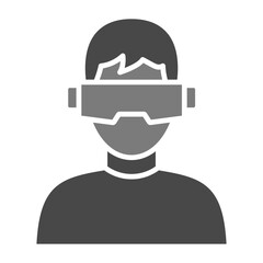 Fototapeta premium Vr Greyscale Glyph Icon