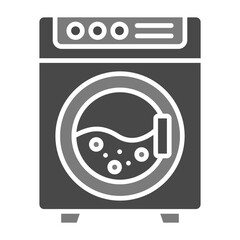 Washing Machine Greyscale Glyph Icon