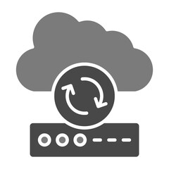Cloud Sync Greyscale Glyph Icon