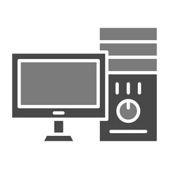 Tower Computer Greyscale Glyph Icon