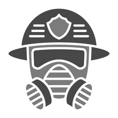 Fireman Mask Greyscale Glyph Icon