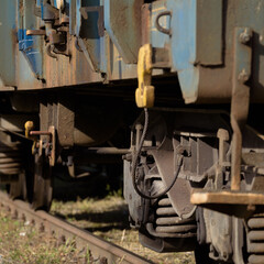 Fototapeta na wymiar RAILWAY TRANSPORT - freight wagons on a siding 