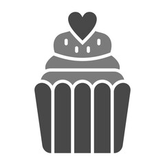 Cupcake Greyscale Glyph Icon