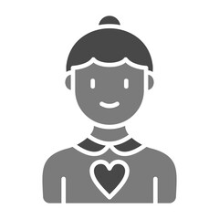 Grandmother Greyscale Glyph Icon