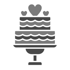 Cake Greyscale Glyph Icon
