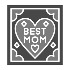 Best Mom Greyscale Glyph Icon