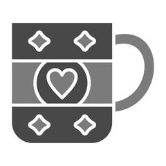 Tea Mug Greyscale Glyph Icon