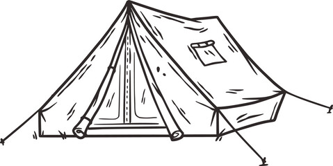 Tent for outside camping adventure. Camping tent for forest nature explore