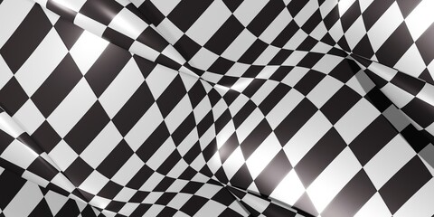 Obraz premium grid abstract background chess checkered flag finish line victory 3d rendering