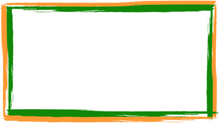 Frame with red and yellow flowers , Indian flag border.