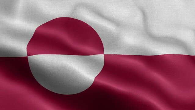 Flag Of Greenland - Greenland Flag High Detail - National flag Greenland wave Pattern loopable Elements - Fabric texture and endless loop - Seamless loop - Highly Detailed Flag - The flag of
